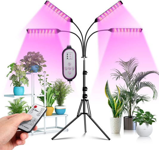 4 Head LED Grow Light with Stand (40W)