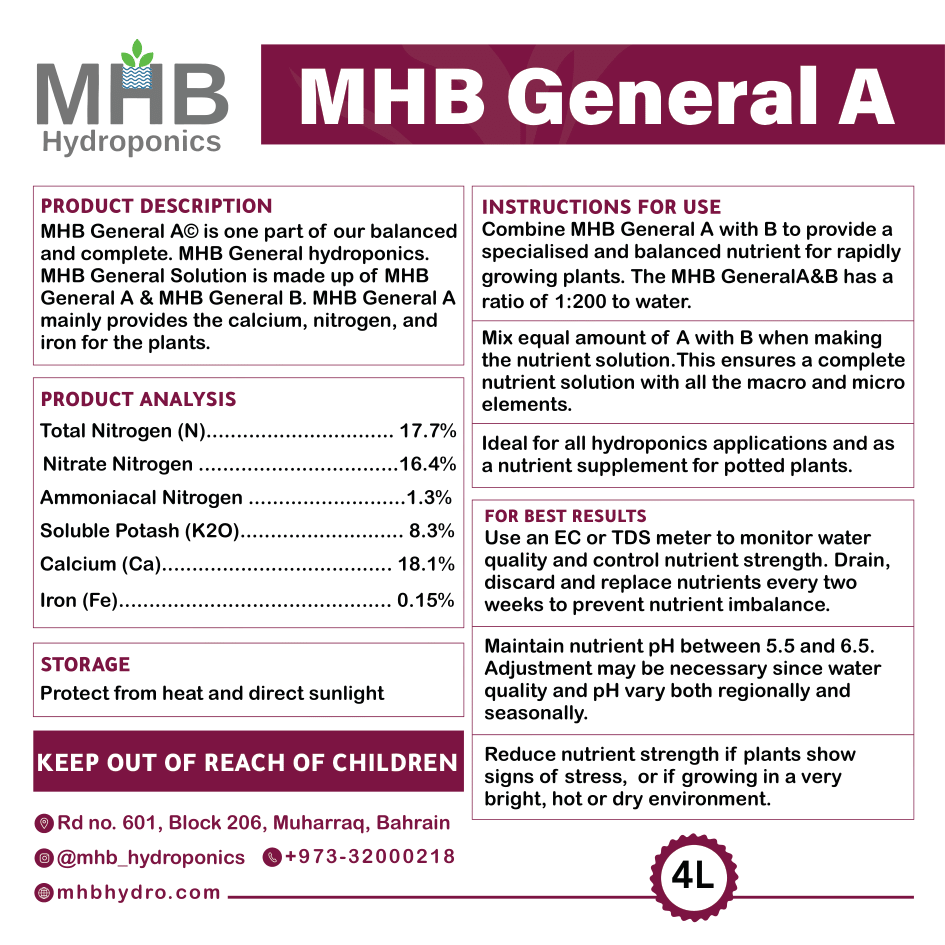 المغذي العام أ&ب (4 لتر) MHB محلول