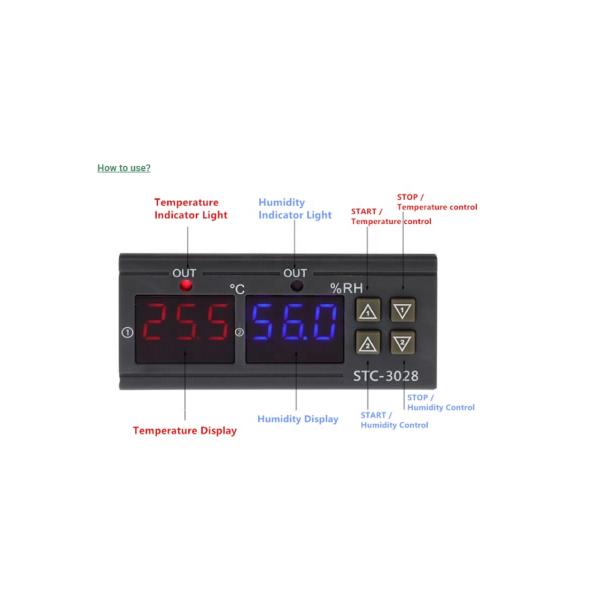 STC 3028 جهاز تحكم درجة الحرارة والرطوبة